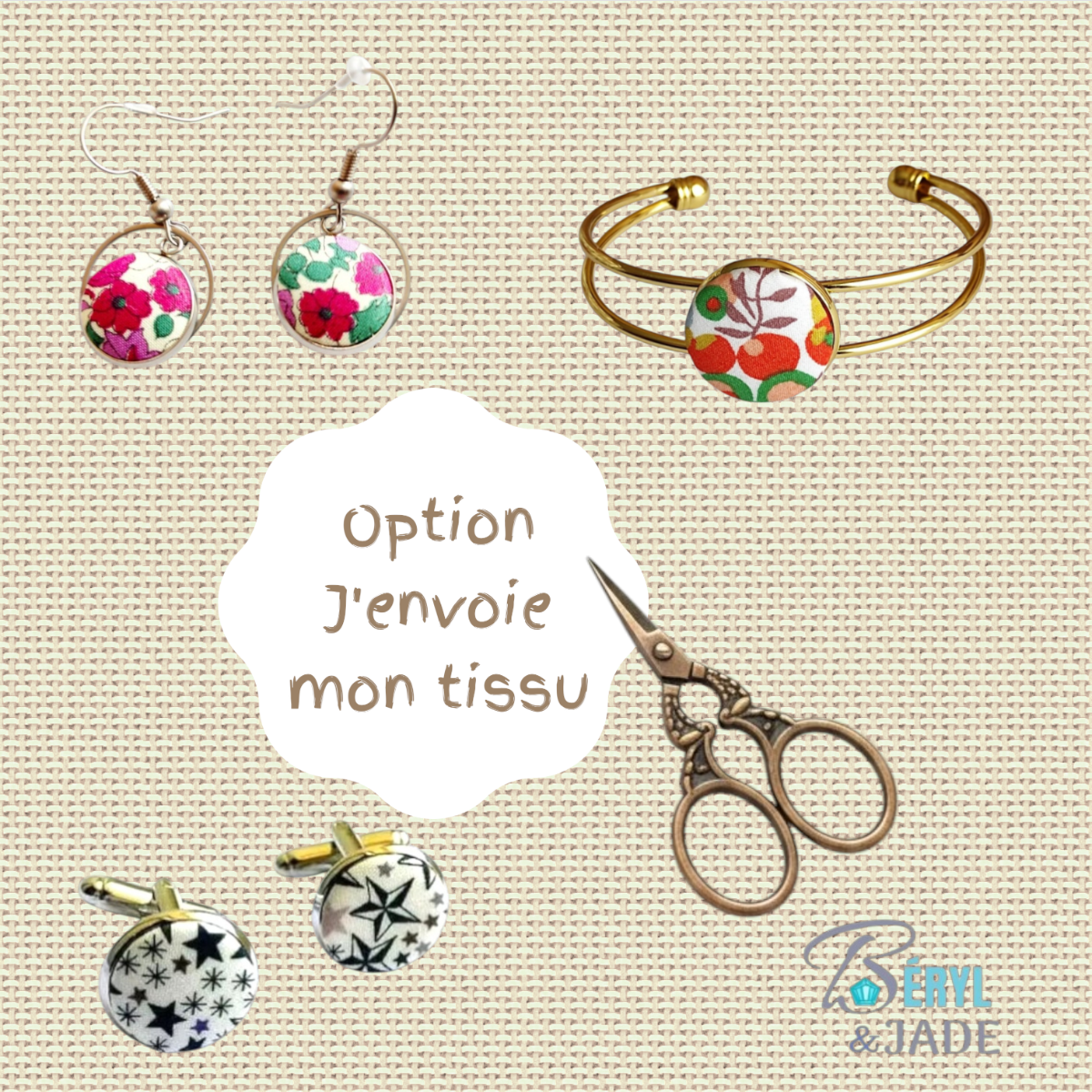 CLOUS D'OREILLE tissu Liberty et acier - couleurs fruitées