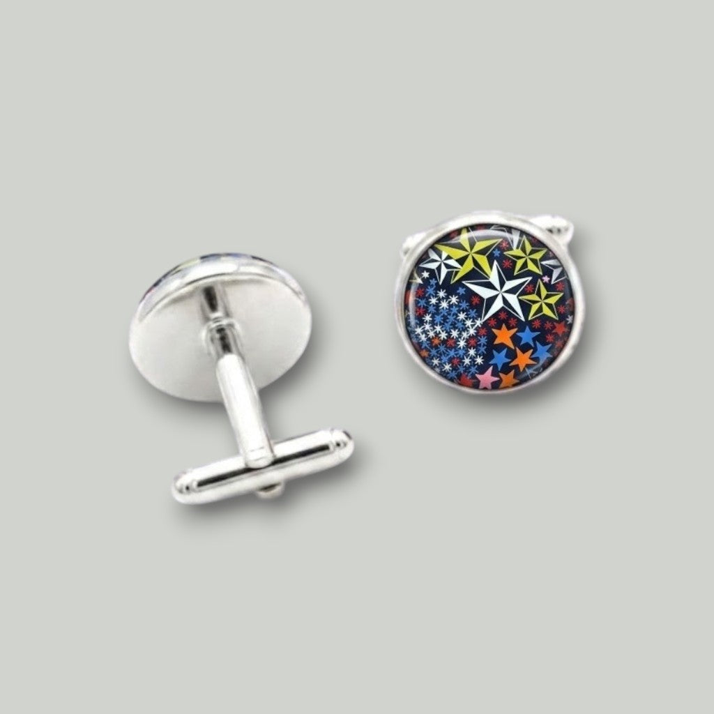 BOUTONS de MANCHETTE  Tissus Liberty aux fonds sombres
