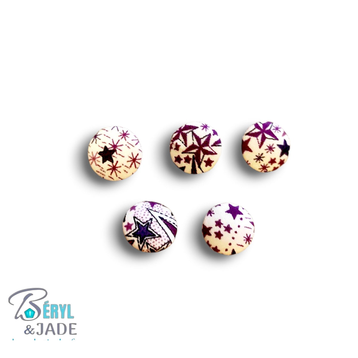 Lot de cinq boutons Liberty semi-bombés 12 mm - Boutons pour chemise homme