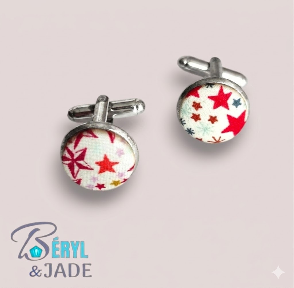 BOUTONS de MANCHETTE Tissu Liberty, Collection cocktails fruités