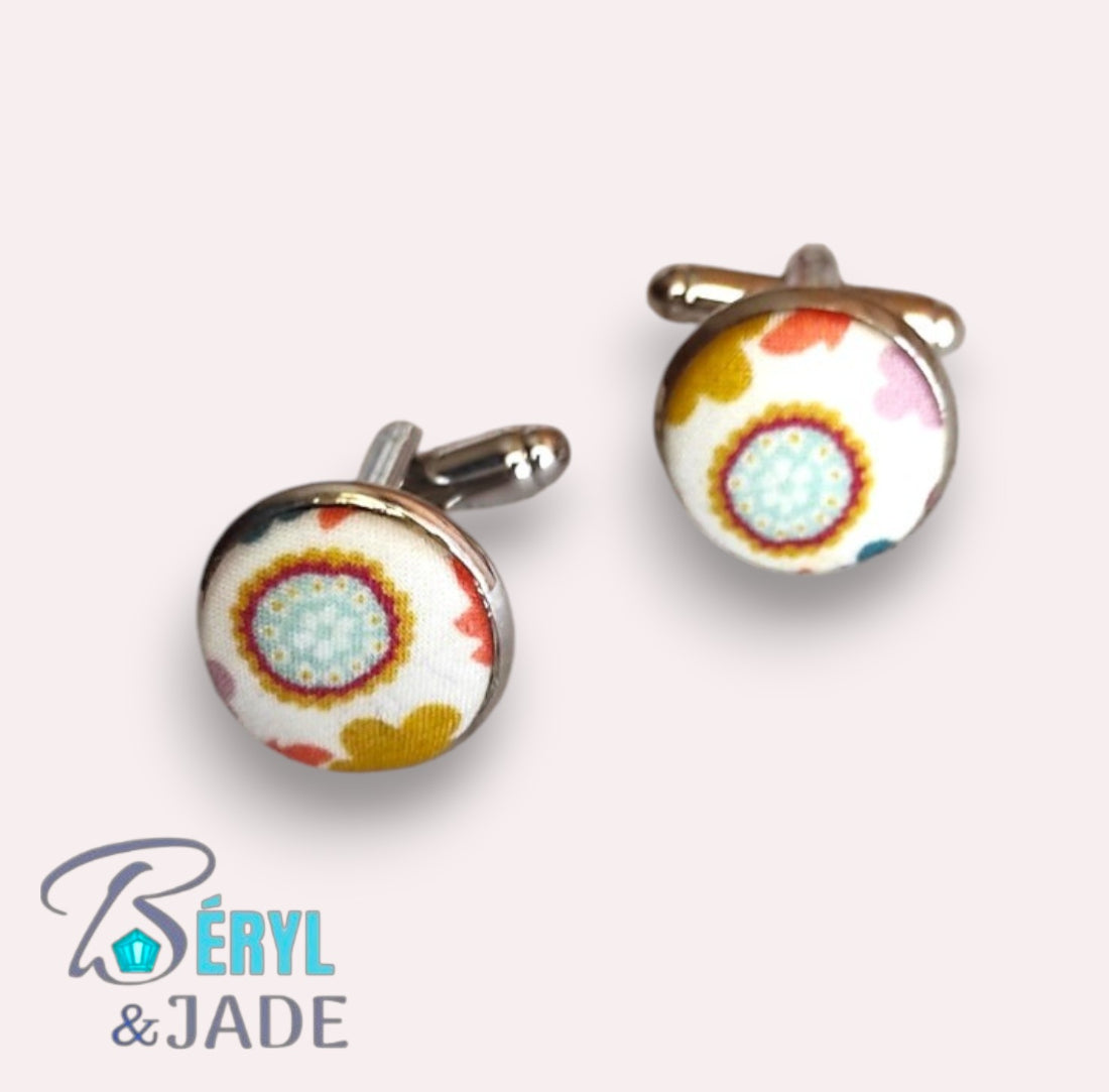 BOUTONS de MANCHETTE Tissu Liberty, Collection cocktails fruités