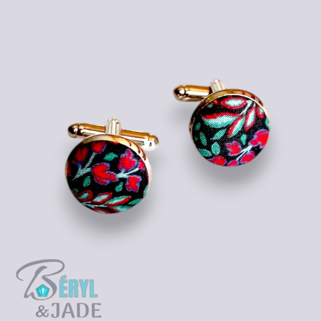 BOUTONS de MANCHETTE  Tissus Liberty aux fonds sombres