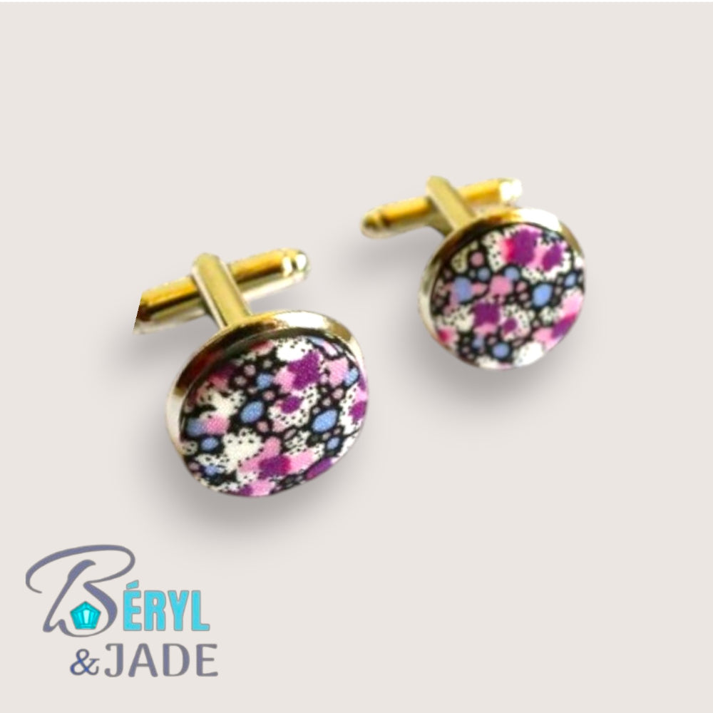 BOUTONS de MANCHETTE  Tissus Liberty aux fonds sombres