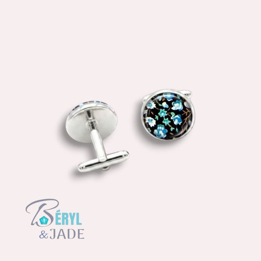 BOUTONS de MANCHETTE  Tissus Liberty aux fonds sombres