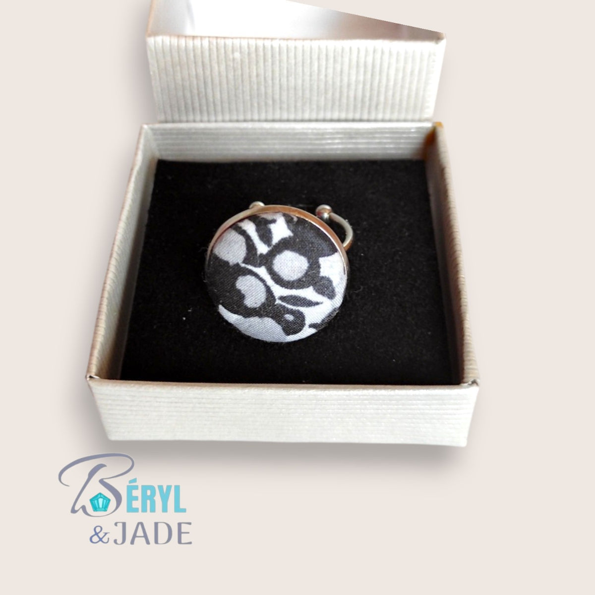 BAGUE Tissu Liberty Wiltshire et Acier