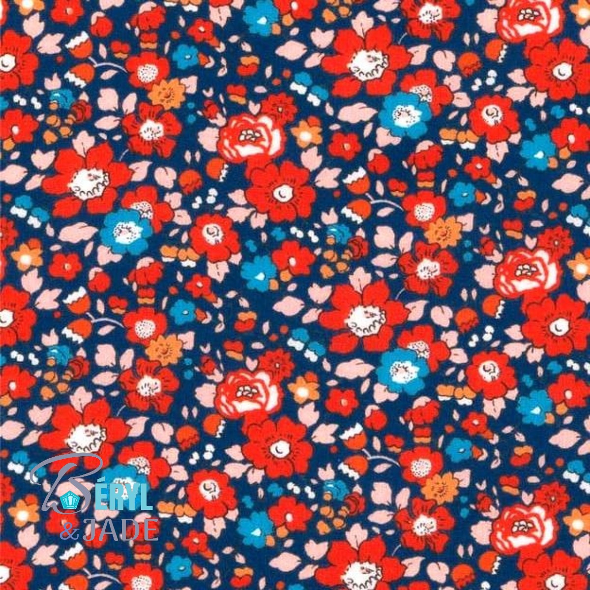 Lot de trente Boutons Boule tissu Liberty 12 mm