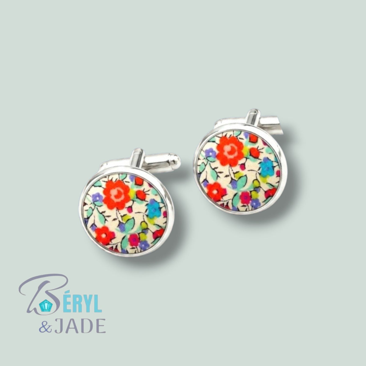 BOUTONS de MANCHETTE Tissu Liberty, Collection cocktails fruités