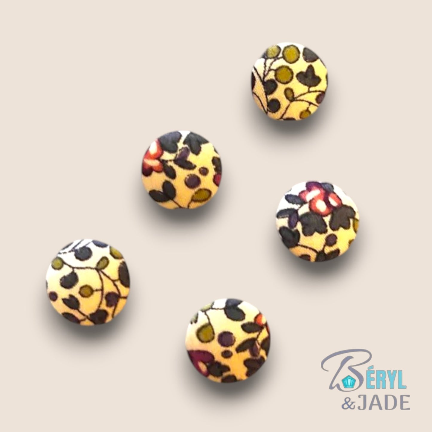 Lot de douze boutons Liberty semi-bombés 12 mm - Boutons pour chemise homme