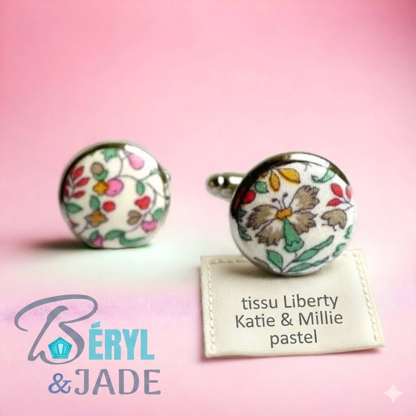 BOUTONS de MANCHETTE personnalisés avec du Tissu Liberty