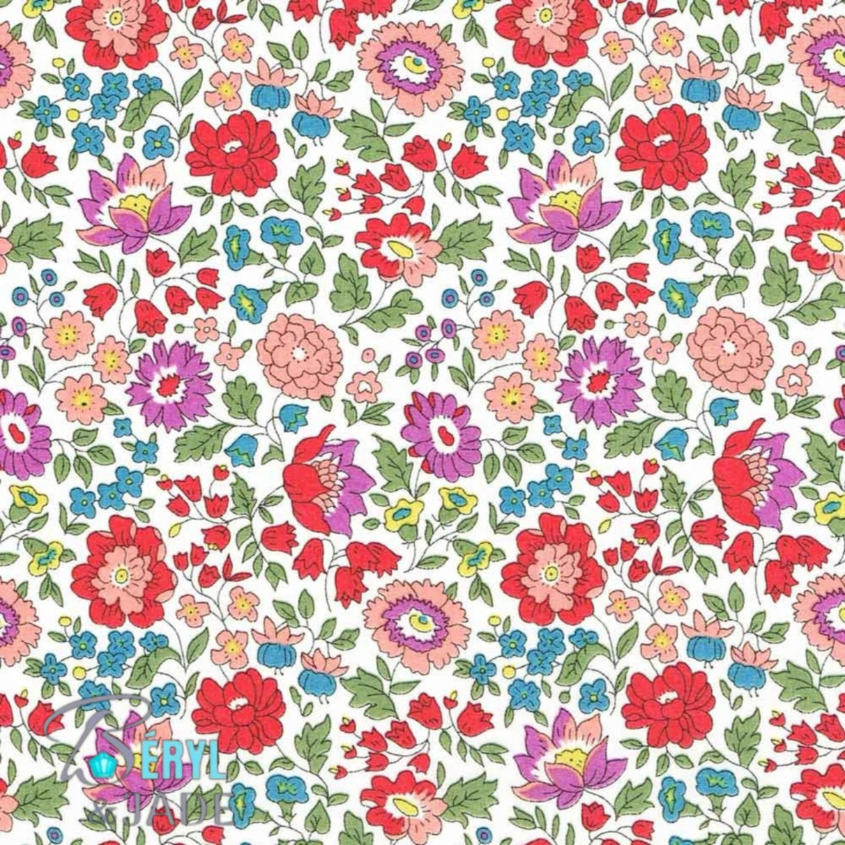 Boucles d'oreille tissu Liberty et acier - Forme rectangulaire