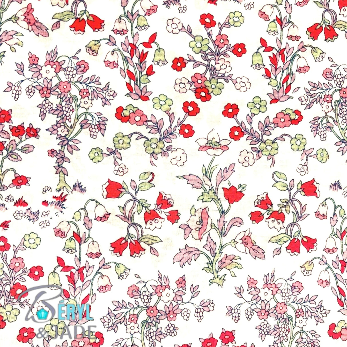 Boucles d'oreille tissu Liberty et acier - Forme rectangulaire