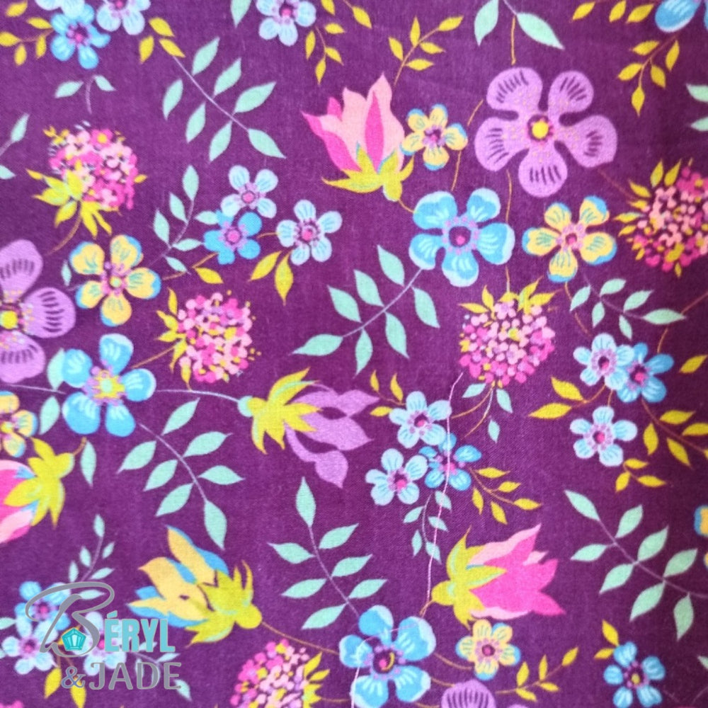 CLOUS D'OREILLE tissu Liberty et acier - couleurs sombres