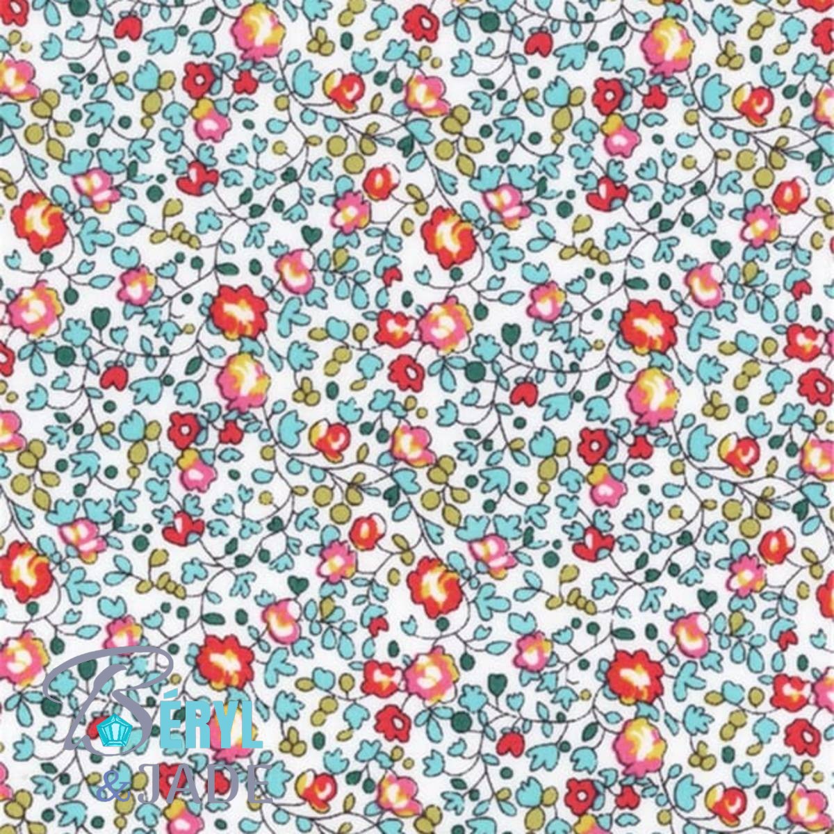 CLOUS D'OREILLE tissu Liberty et acier - couleurs fruitées