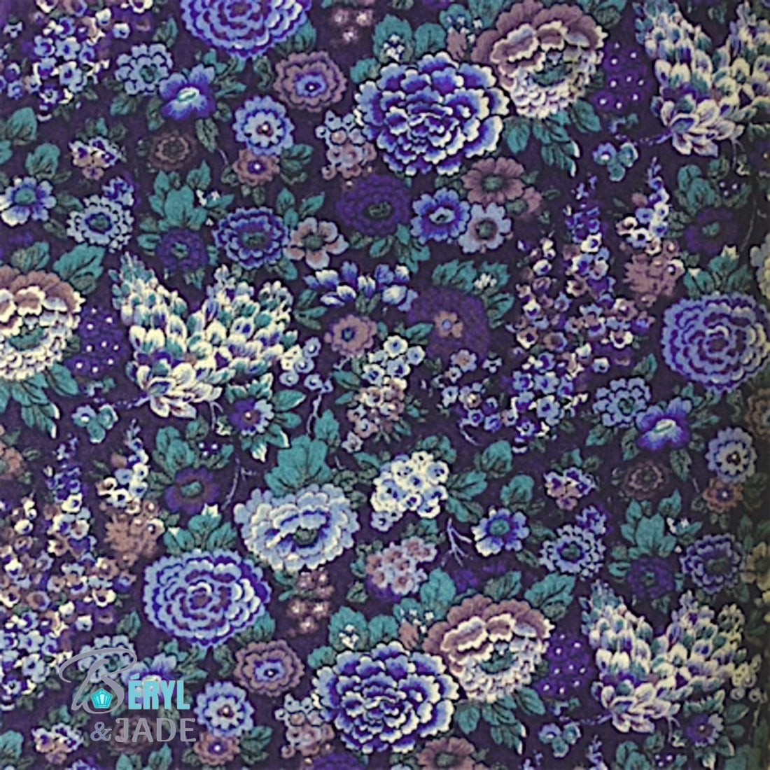 CLOUS D'OREILLE tissu Liberty et acier - couleurs sombres