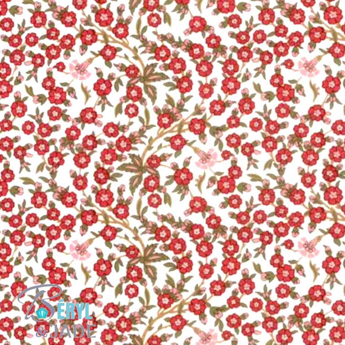 Boucles d'oreille tissu Liberty et acier - Forme ronde