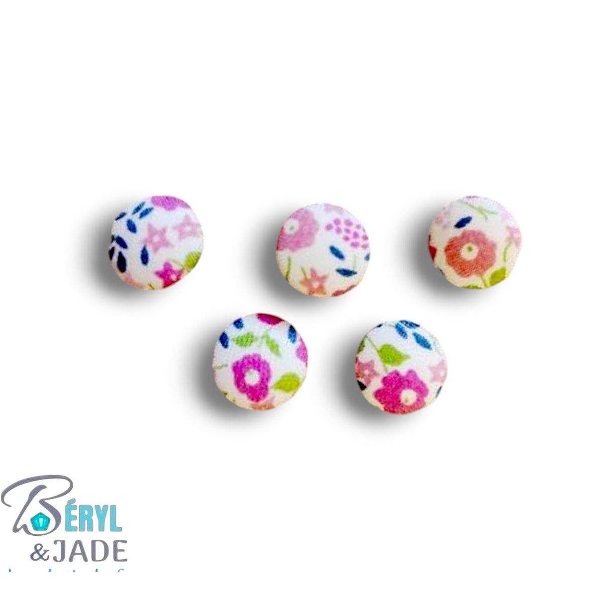 Lot de cinq boutons Liberty semi-bombés 12 mm - Boutons pour chemise homme