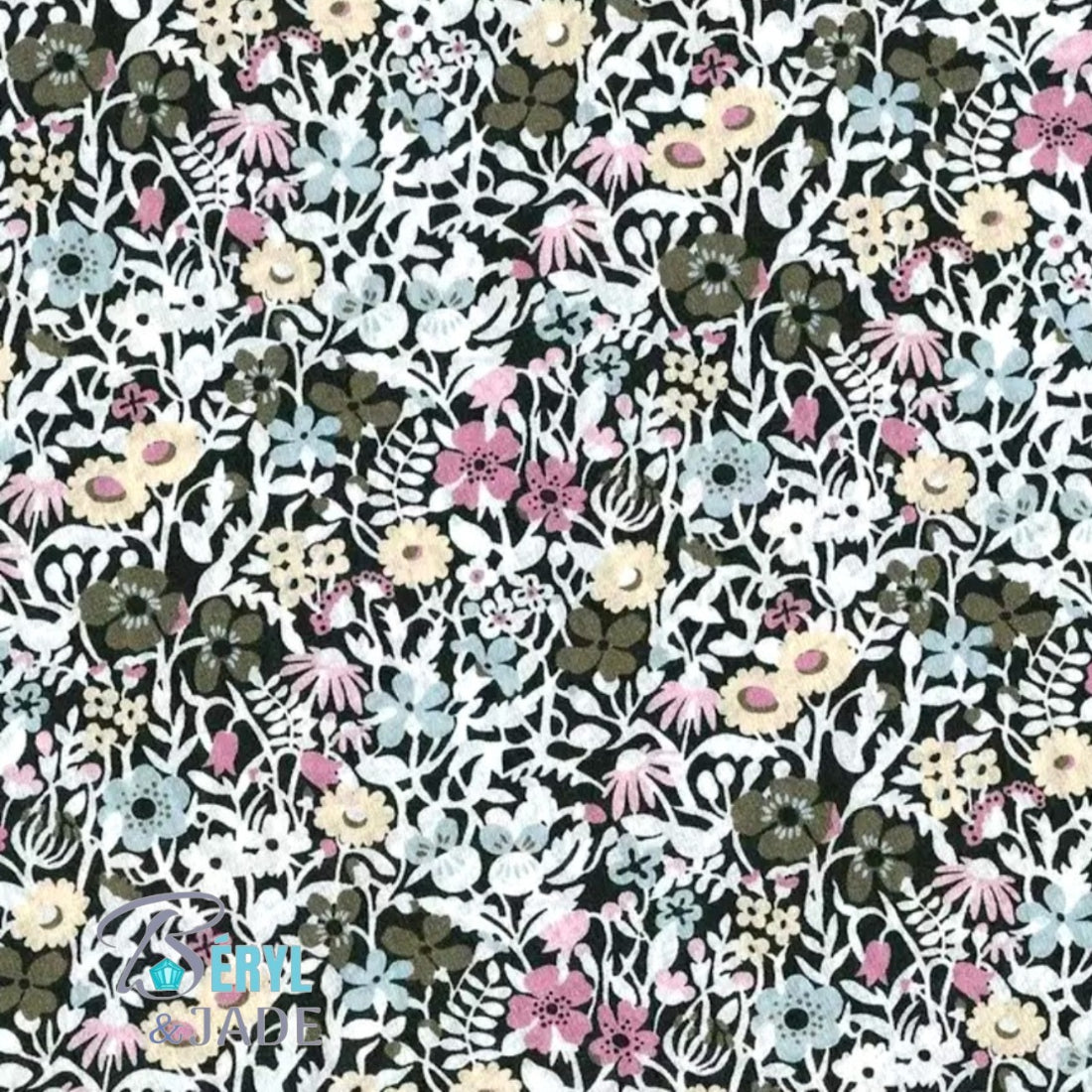 CLOUS D'OREILLE tissu Liberty et acier - couleurs sombres