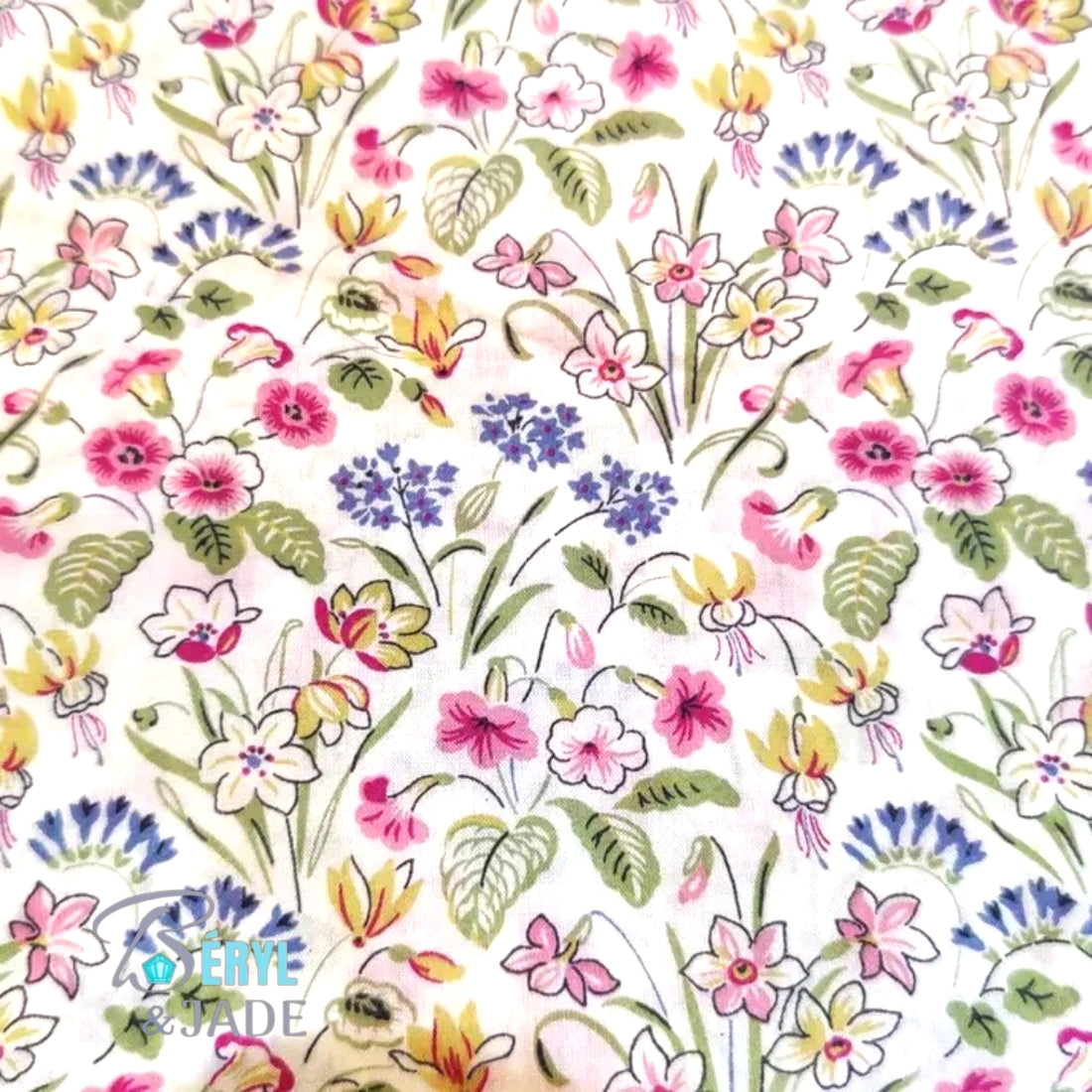 Boucles d'oreille tissu Liberty et acier - Forme ronde