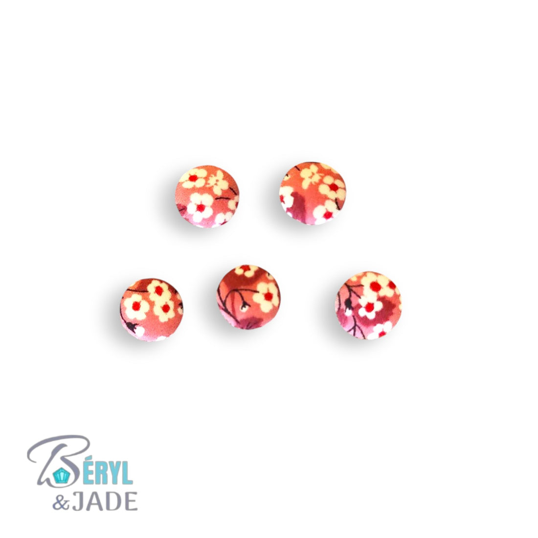 Lot de cinq boutons Liberty semi-bombés 12 mm - Boutons pour chemise homme