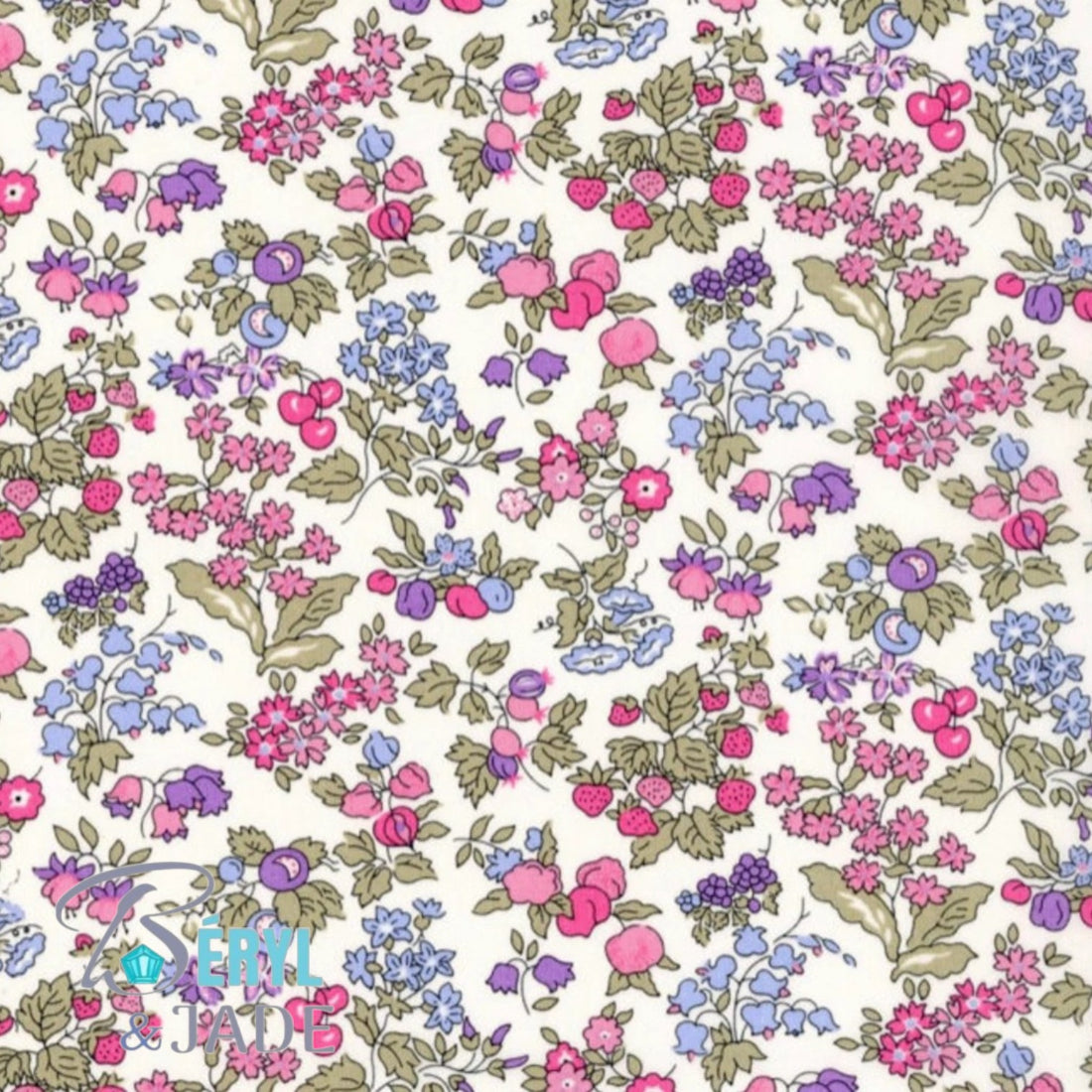 Boucles d'oreille tissu Liberty et acier - Forme ronde