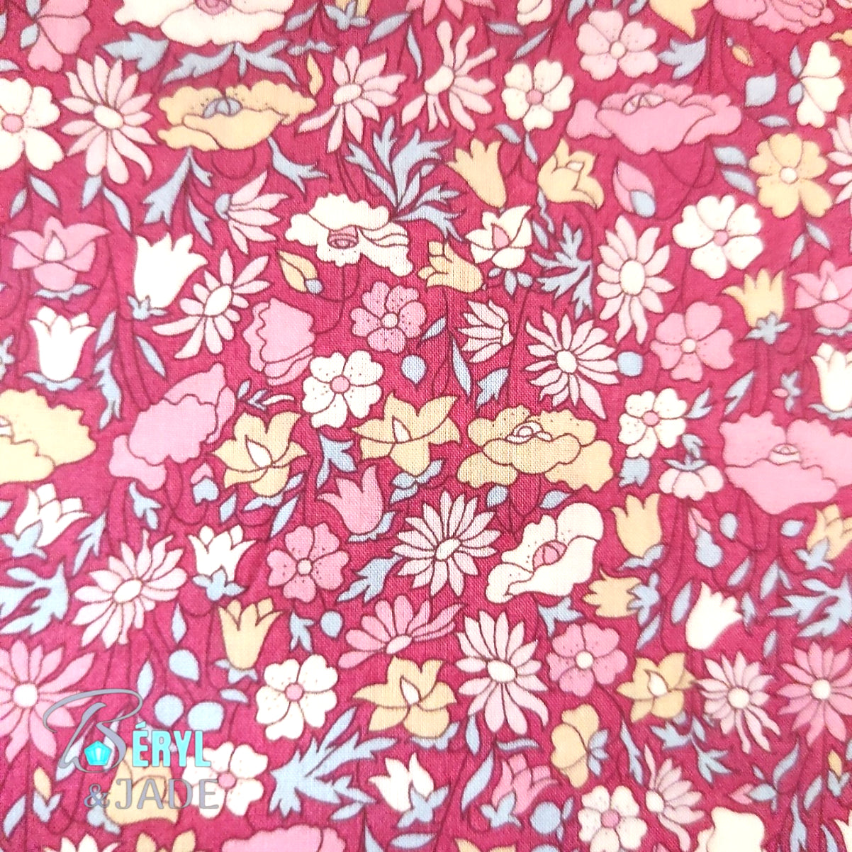 Boucles d'oreille tissu Liberty et acier - Forme carrée