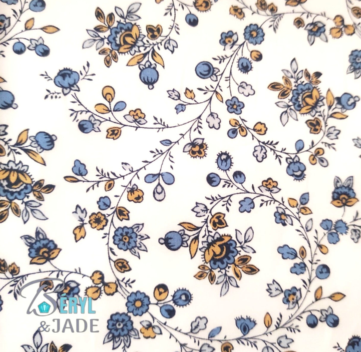 Boucles d'oreille tissu Liberty et acier - Forme octogonale