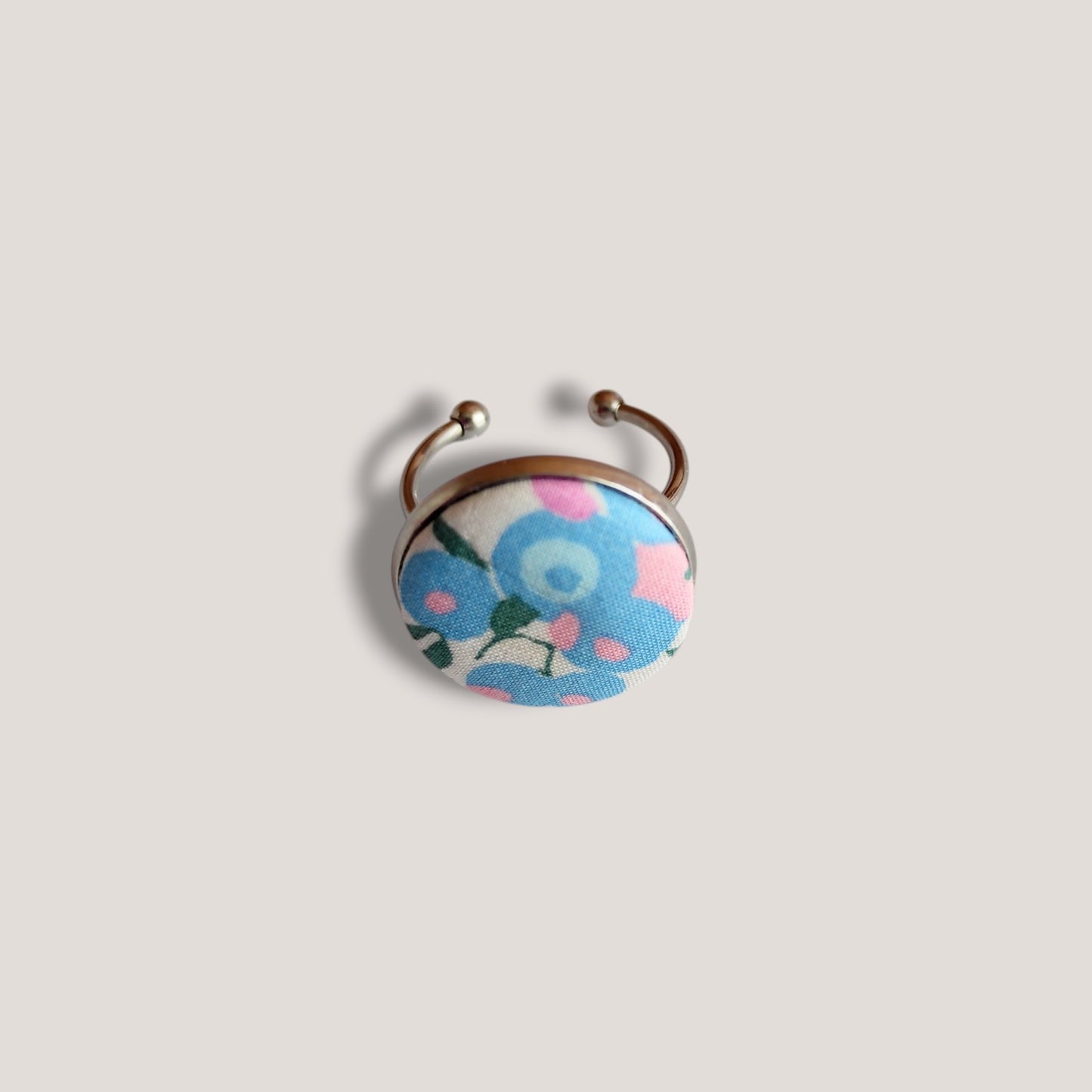 BAGUE Tissu Liberty Wiltshire et Acier
