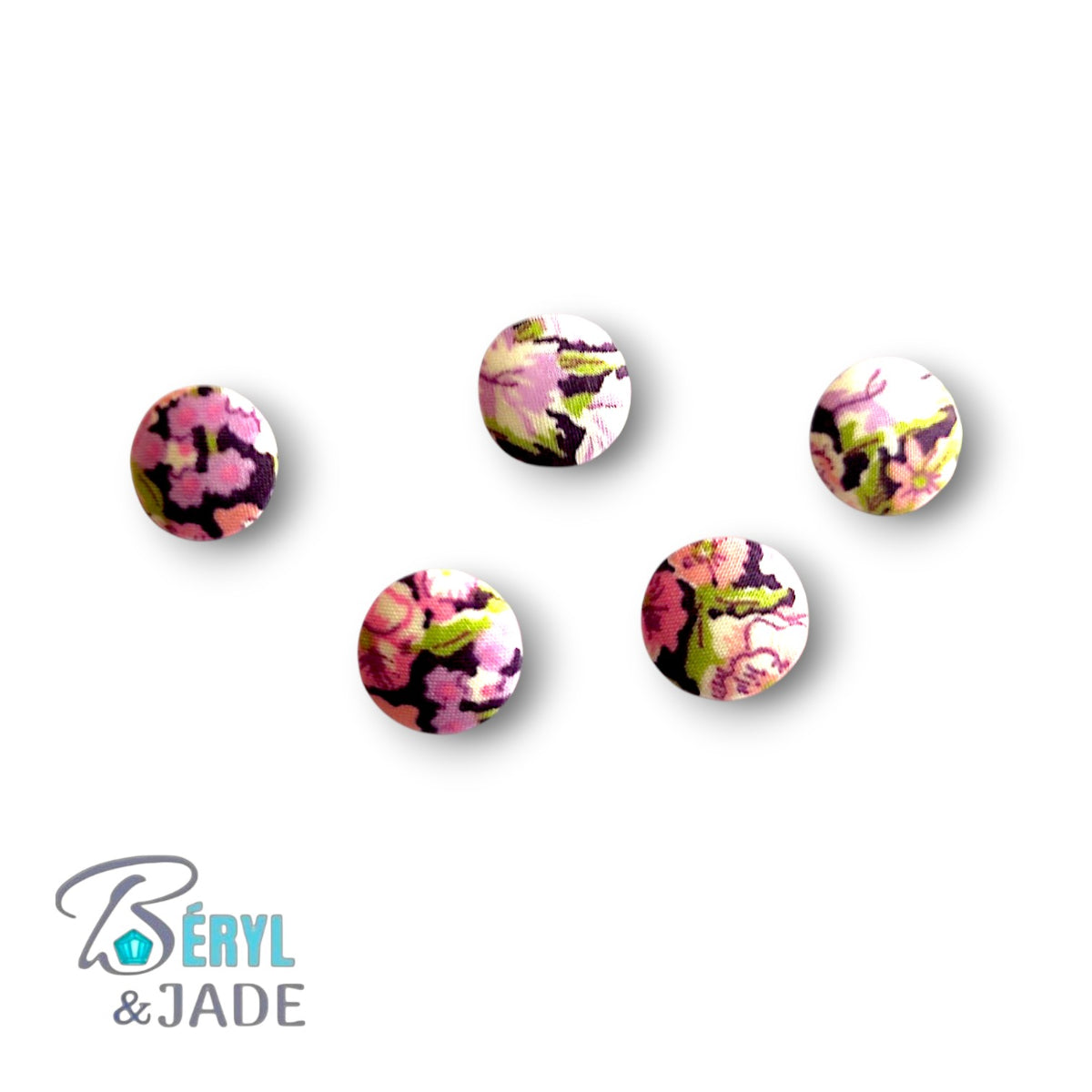 Lot de cinq boutons Liberty semi-bombés 12 mm - Boutons pour chemise homme