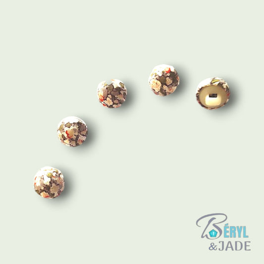 Lot de douze Boutons Boule tissu Liberty 12 mm