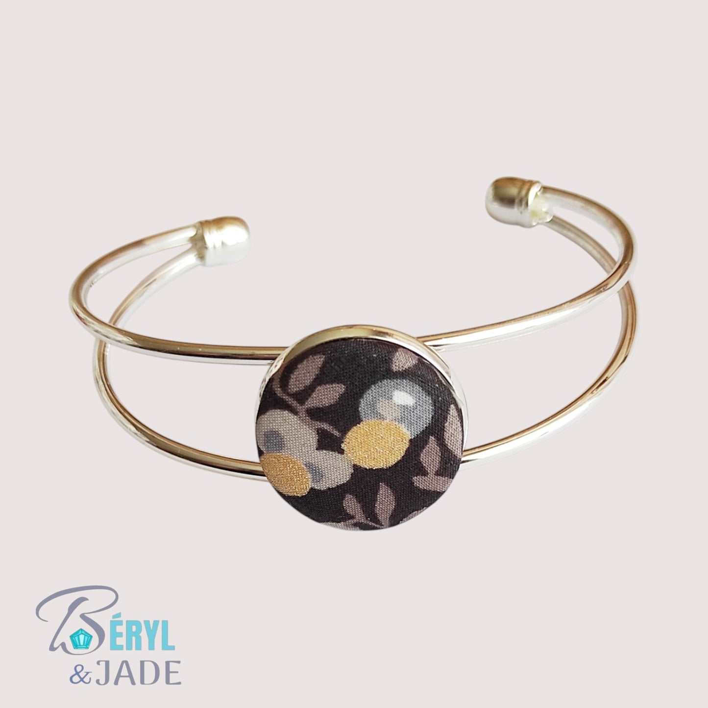 BRACELET Jonc Tissu Liberty Wiltshire aux fonds sombres