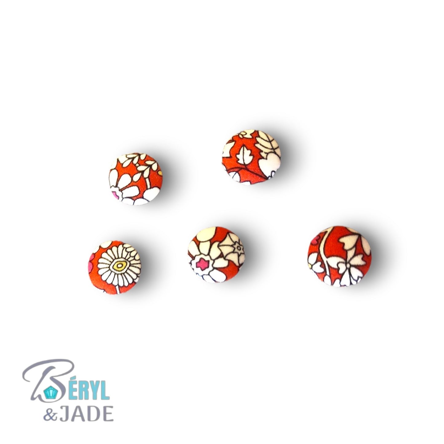 Lot de cinq boutons Liberty semi-bombés 12 mm - Boutons pour chemise homme